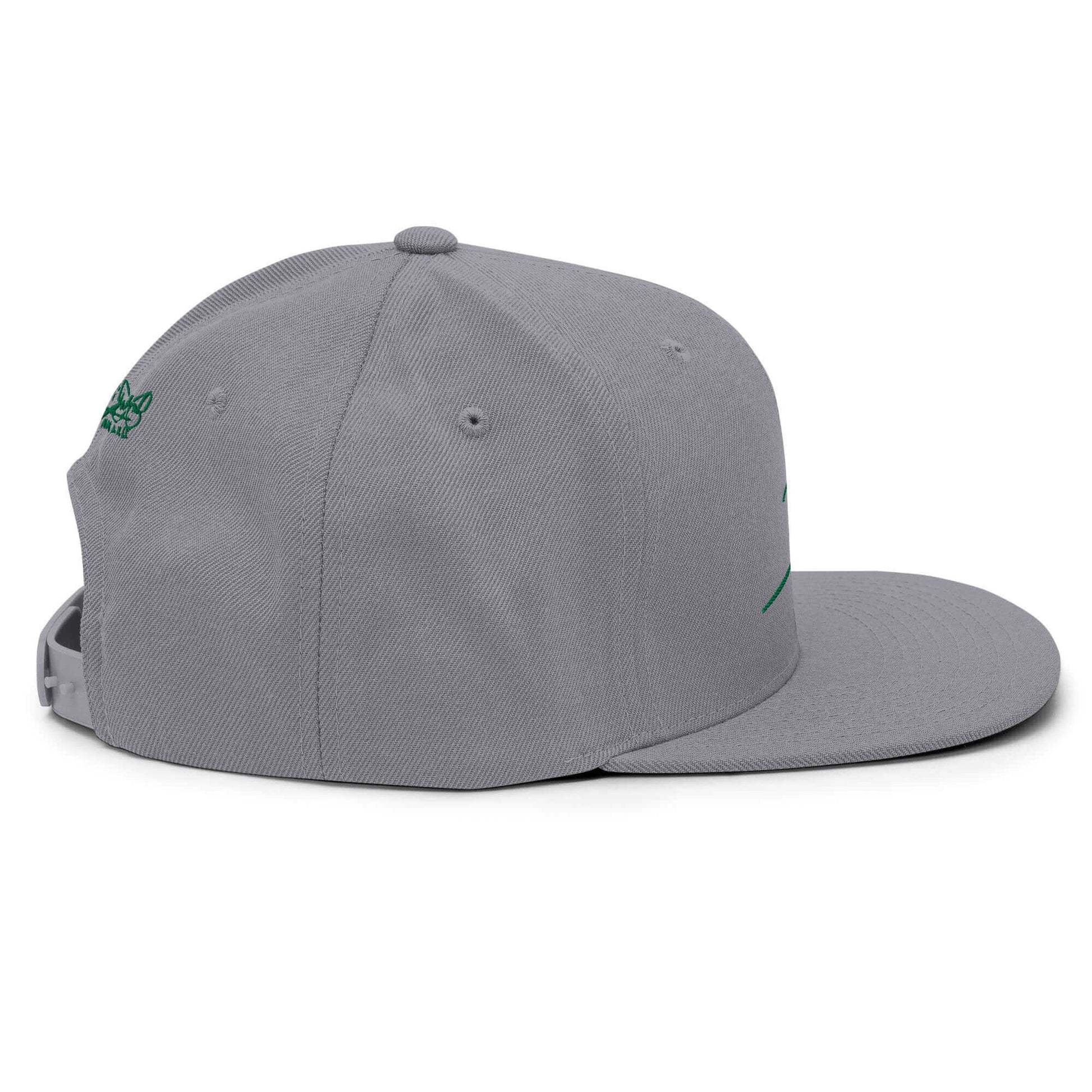 Gorra snapback Clásica plata Firma en verde papijohn