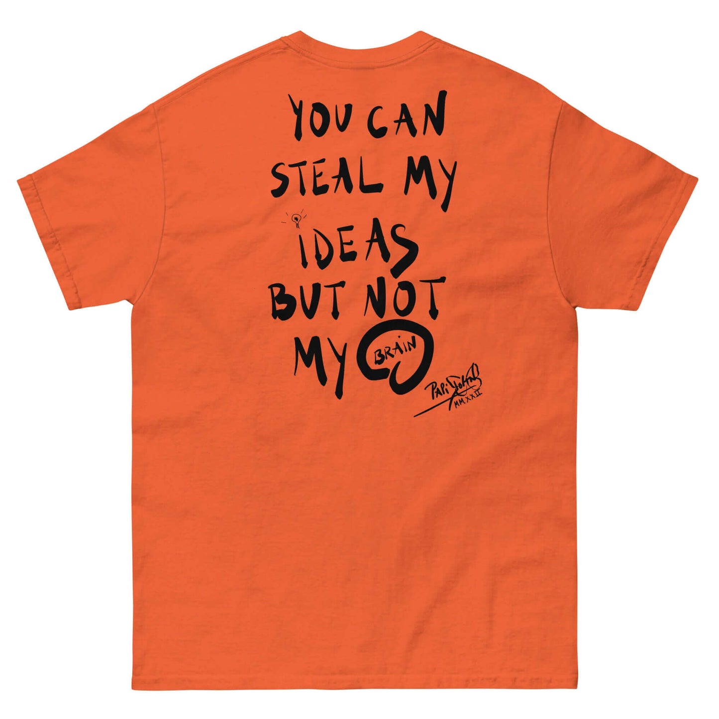 camiseta papijohn graffiti cerebro naranja
