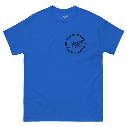 PapiJohn® 🏛️ Sala 9 | The Creative Mind | Manifesto Piece — Front view of the Royal Blue Canvas Tee. Displaying The Round Logo as an authentic archive seal on the left chest. Honest luxury apparel designed for real creative minds.
