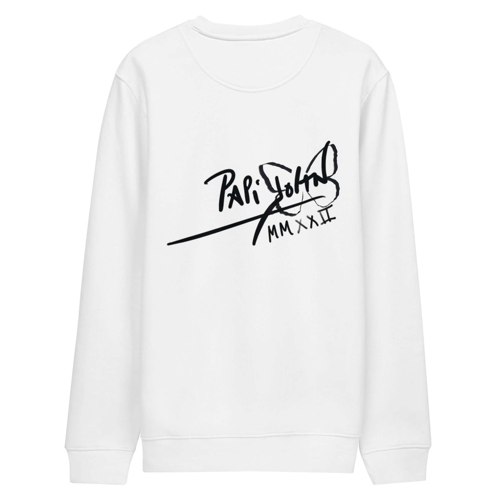 Sudadera firma PapiJohn streetwear blanca