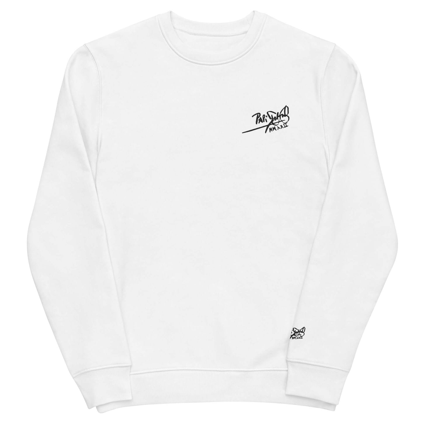 Sudadera Firma bordada papijohn streetwear Eco blanca