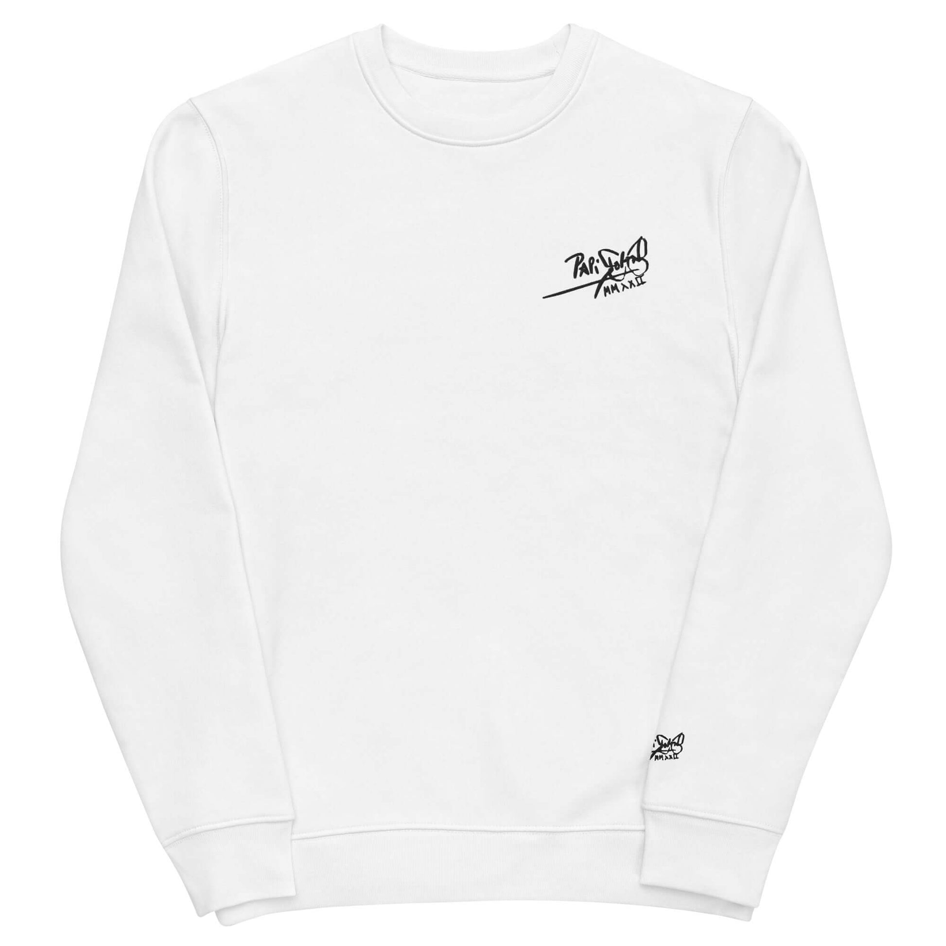 Sudadera Firma bordada papijohn streetwear Eco blanca