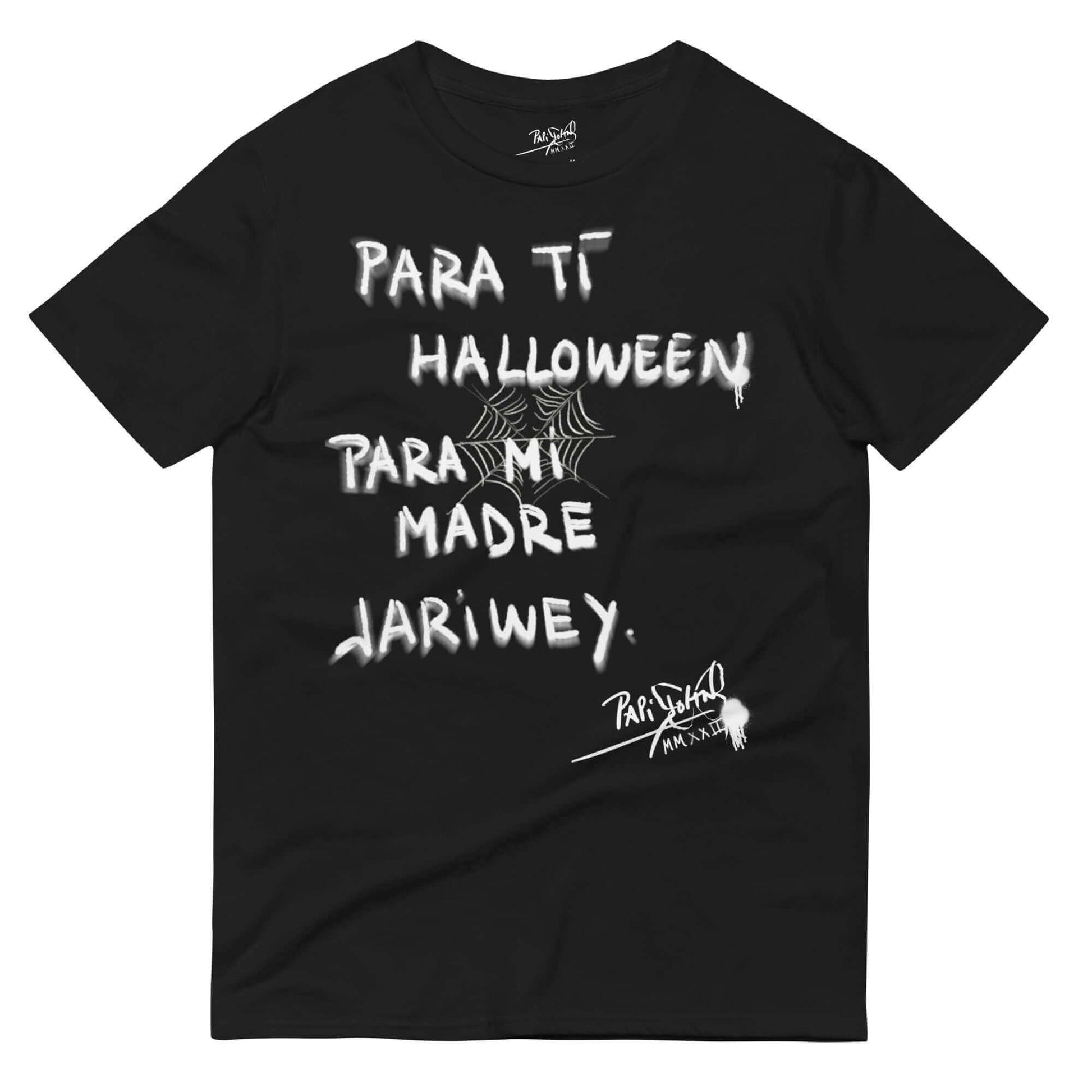 camiseta negra graffiti halloween firma papijohn