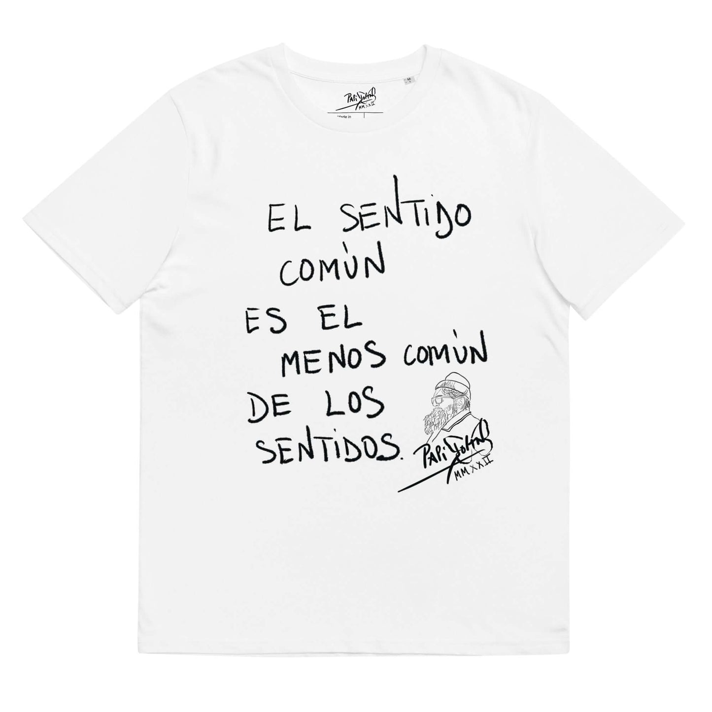 camiseta blanca grafiti El sentido común firma papijohn