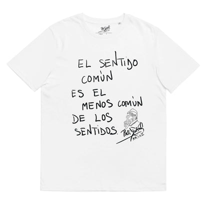 camiseta blanca grafiti El sentido común firma papijohn