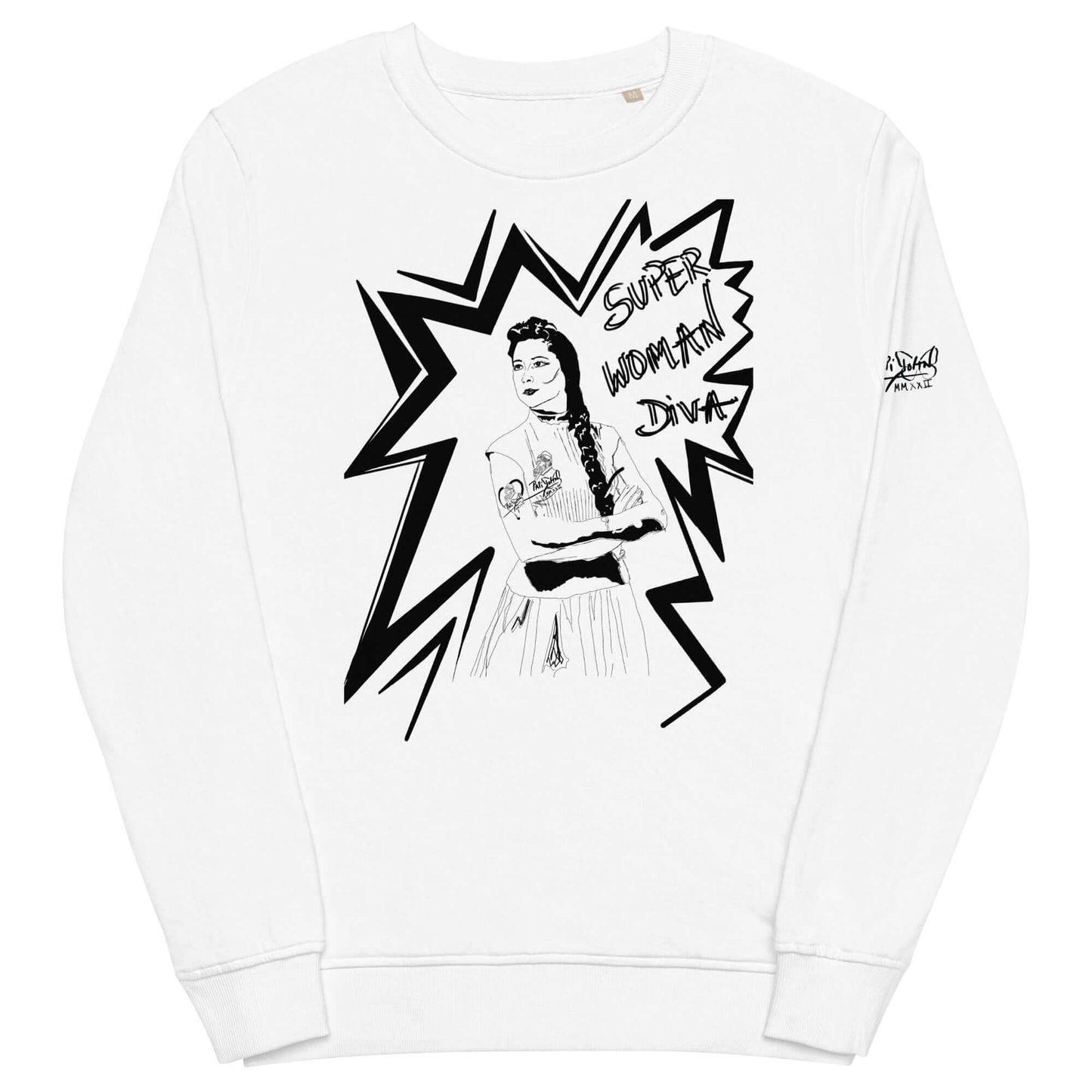 Sudadera papijohn streetwear graffiti superwoman Diva blanca