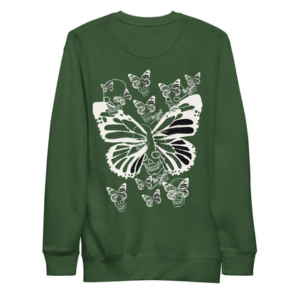 Sudadera papijohn graffiti blanco calavera mariposas verde