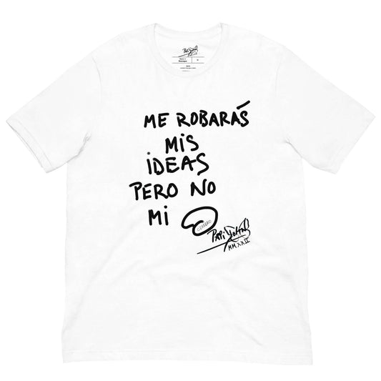 camiseta blanca grafiti mensaje firma papijohn