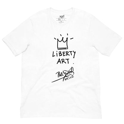 camiseta blanca con grafiti liberty art firma papijohn